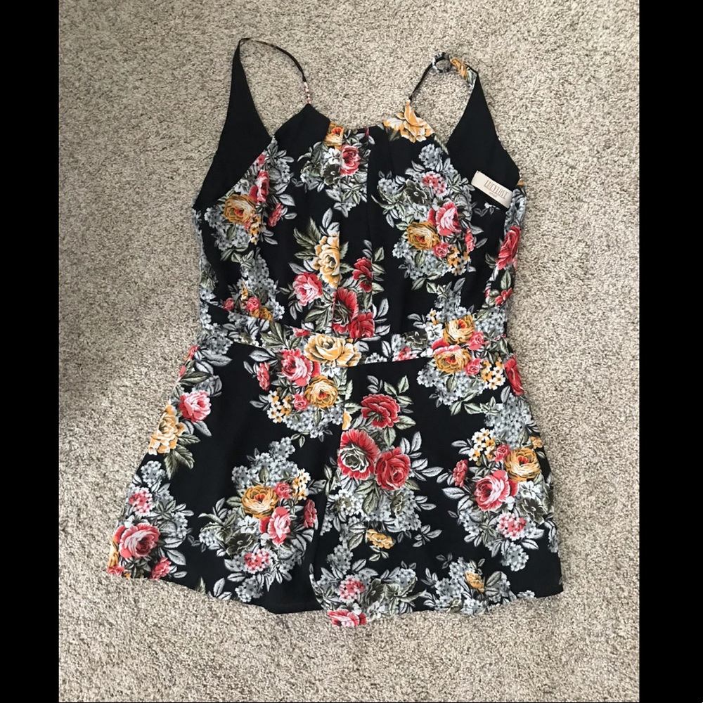 Lucy Love- Black Floral Romper